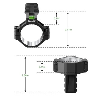DiscoveryOpt Anello Singolo con Livella e Slitta Picatinny Superiore 30/34mm