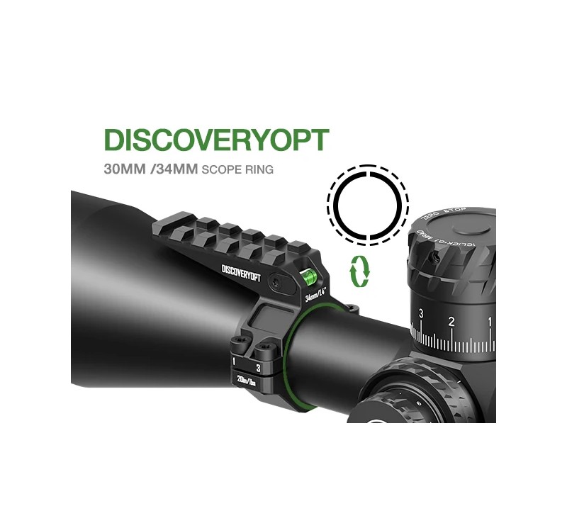 DiscoveryOpt Single Ring with Level and Upper Picatinny Rail 30/34mm