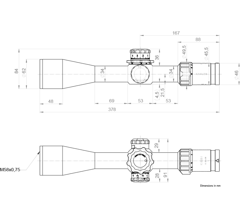 Kahles Zielfernrohr K864 CCW 8-64×56 MOAK+  ccw R rechts