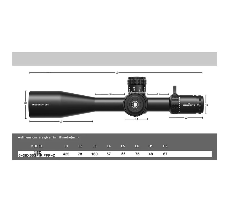 Discovery Zielfernrohr XED 6-36x56 SFIR FFP-Z MRAD