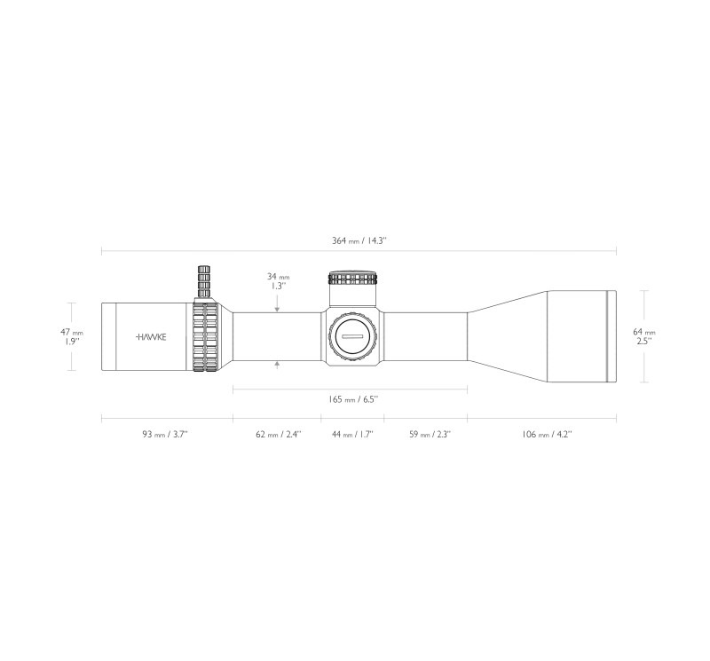 Hawke Vantage HD 34 FFP 5-25x56 SF Mil Pro II