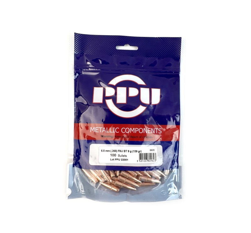 Prvi Partizan FMJ BT W/C 6,5mm (.268") 139gr Bullets 100 Pcs.