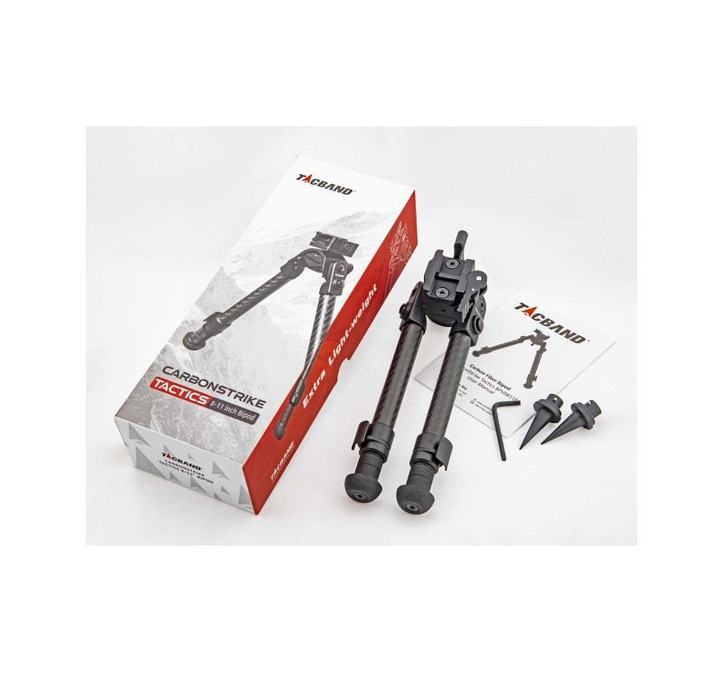 Tacband Carbonfaser-Zweibein mit Picatinny-Schiene und einstellbarer Neigung 8"-11"