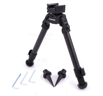 Tacband Carbon Fiber Bipod with Picatinny Mount and Adjustable Cant 8"-11"
