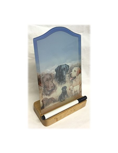 Cry Erase Memo Board Oak Stand DOG      