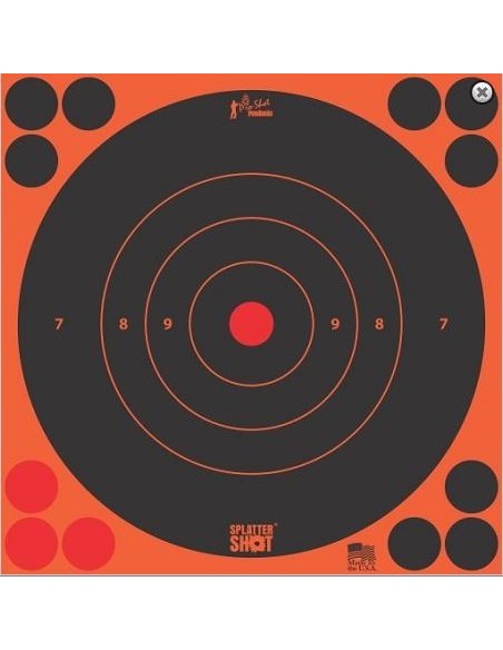 PRO SHOT SPLATTERSHOT 8" ORANGE BULLSEYE 6PCS