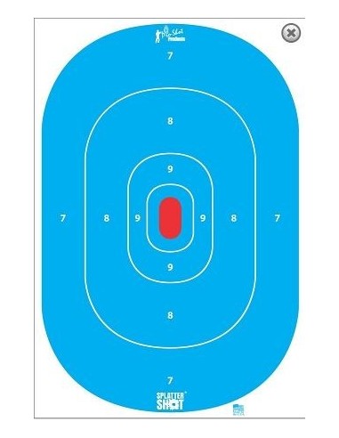 PRO SHOT SPLATTERSHOT 12"x18" BLUE SILHOUETTE LOW LIGHT / HI-VIS TAG 8PCS