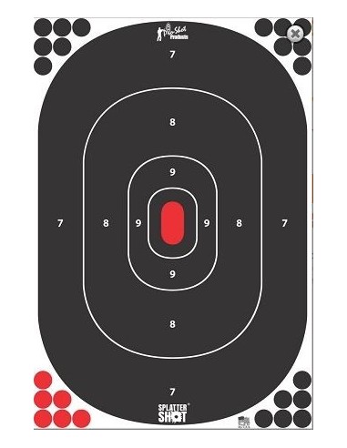 PRO SHOT SPLATTERSHOT 12"x18" SILHOUETTE BLACK & RED TARGET 5PCS