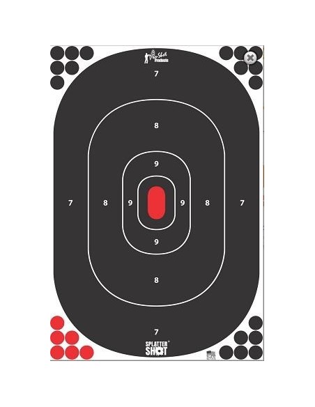 PRO SHOT SPLATTERSHOT 12"x18" SILHOUETTE BLACK & RED TARGET 5PCS