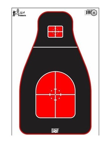PRO SHOT SPLATTERSHOT 12"x18" RED/BLACK TACTICAL PRECISION HEAVY TAG 8PCS