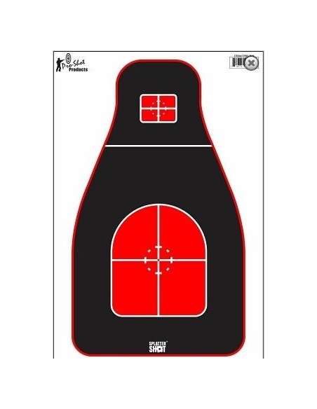 PRO SHOT SPLATTERSHOT 12"x18" RED/BLACK TACTICAL PRECISION HEAVY TAG 8PCS