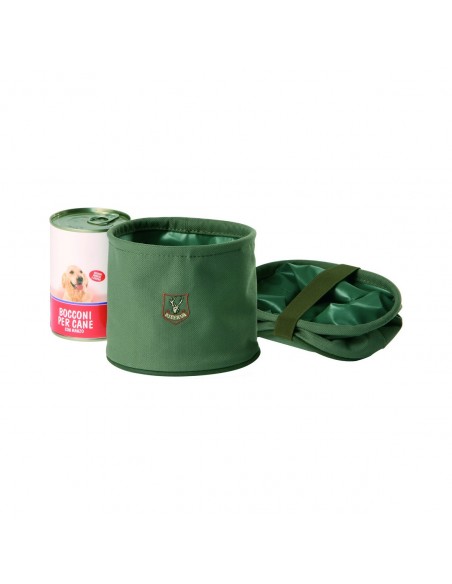 RISERVA CIOTOLA PER CANE IN CORDURA E PVC VERDE R1731