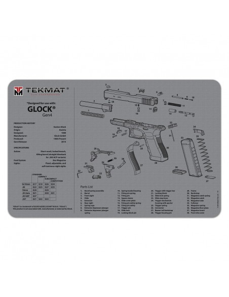 TEKMAT Glock Gen4 Grey Gun Cleaning Mat TEKMAT Glock Gen4 Grey Gun Cleaning Mat