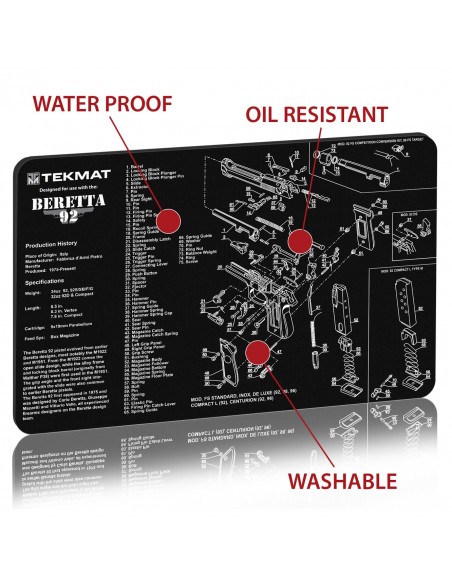 TEKMAT Beretta 92 Gun Cleaning Mat TEKMAT Beretta 92 Gun Cleaning Mat